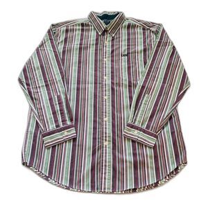 Vintage 90s y2k 2000s Chaps Ralph Lauren vertical striped Men's Button Up Shirt